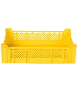 Plastic Crate AC 16 (L- 600 mm × W- 400 mm × H- 160 mm) Yellow